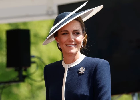 Princese Ketrīna kara kuģa HMS Glāzgova nosaukšanas ceremonijā Skotijā.