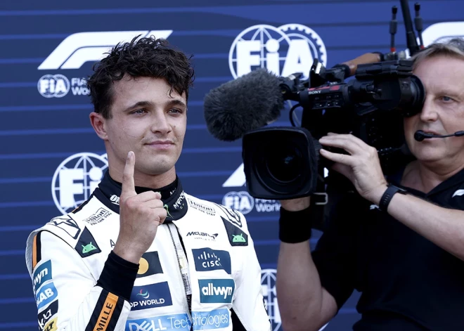 Monako "Grand Prix" kvalifikācijā uzvar McLaren" pilots Noriss, kurš labo arī trases rekordu