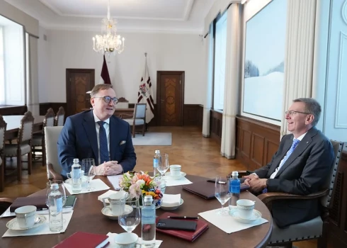 Встреча с президентом Банка Латвии Мартиньшем Казаксом и президентом Латвии Эдгаром Ринкевичем