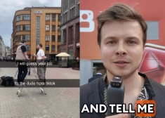VIDEO: Rīgā redzēts slavenais ukraiņu tiktokeris Makss Klimenko ar savām "karjeras kāpnēm"