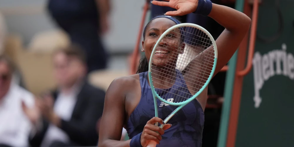 Koko Gofa pārliecinoši sasniegusi "Roland Garros" ceturdaļfinālu.