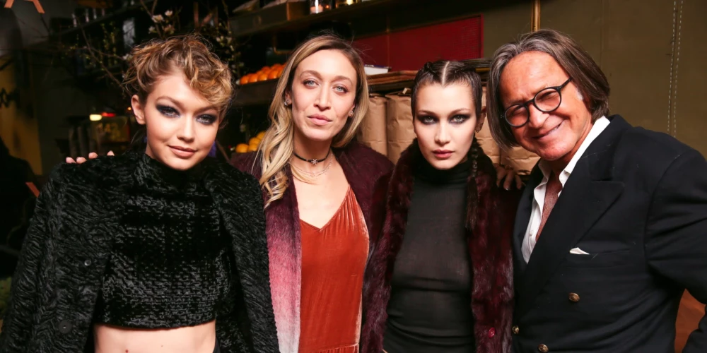 Джиджи, Алана и Белла Хадид с отцом Мохамедом.