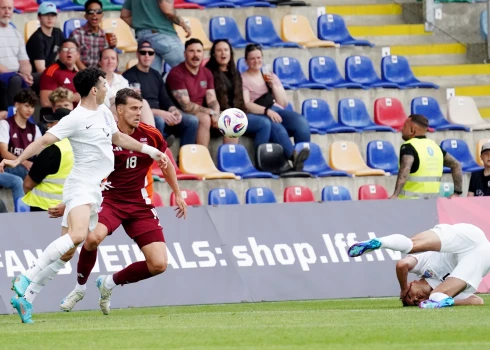 Pārbaudes spēle futbolā vīriešiem starp Latvijas un Azerbaidžānas izlasēm "Skonto" stadionā.