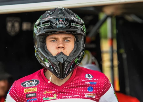 Motokrosists Jānis Mārtiņš Reišulis Pasaules čempionātā motokrosā 2023 (MXGP of Latvia) Sporta un atpūtas kompleksā "Zelta zirgs".