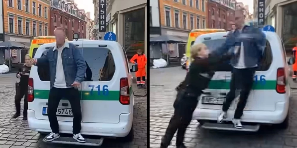 Видео, на котором видно, как полицейская силой сталкивает мужчину, вызвало различные мнения в соцсетях.