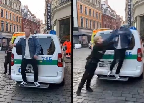 Видео, на котором видно, как полицейская силой сталкивает мужчину, вызвало различные мнения в соцсетях.