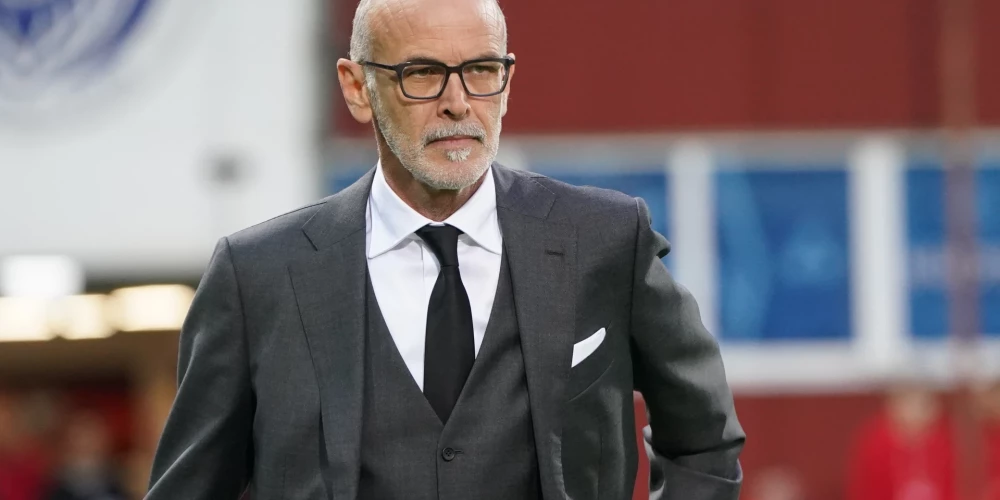 Paolo NIkolato "Skonto" stadionā spēlē pret Albāniju.