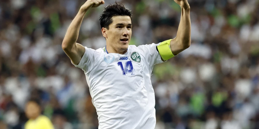 Eldors Šamurodovs Uzbekistānas izlases labā guvis jau 42 vārtus, pēdējie divi no tiem mačā pret Kataru.