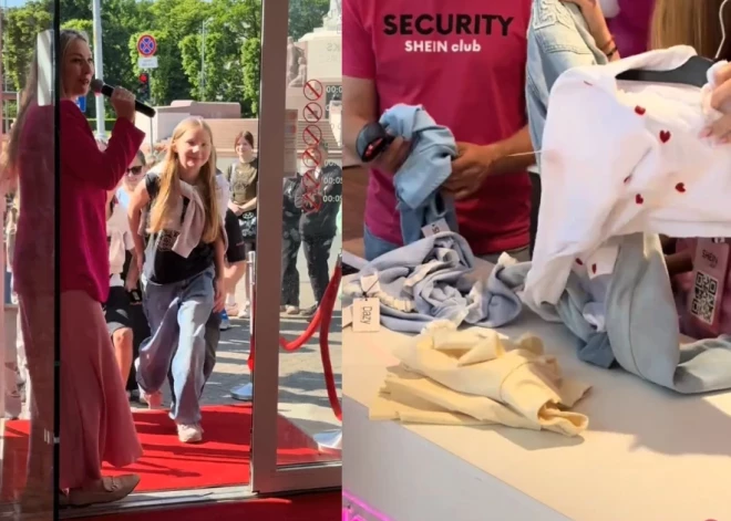 ВИДЕО: в Риге с размахом открылся магазин Shein, у входа образовалась большая очередь