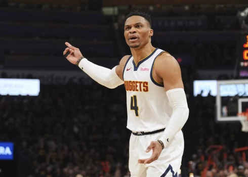 NBA vienības Denveras "Nuggets" spēlētājs Rasels Vestbruks.