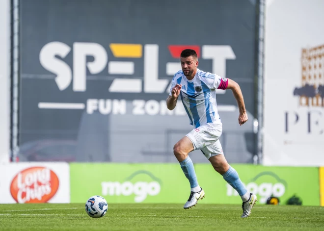 "Riga" futbolisti Latvijas futbola virslīgas mačā pārliecinoši pārspējuši "Grobiņu"