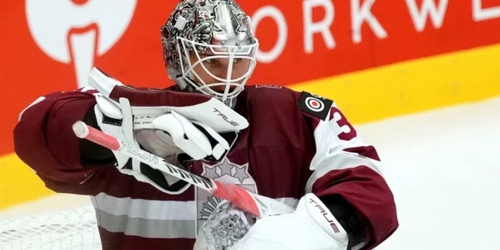 Elvis Merzļikins pēdējo reizi Latvijas vārtus sargāja 2024. gada pasaules čempionātā.