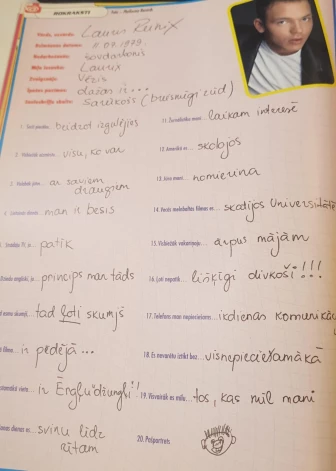 Ko par sevi 2001. gadā stāstīja Lauris Reiniks.