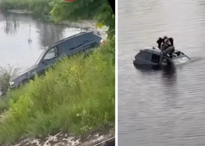 Экстрим в Огре: водитель BMW окончил поездку в реке вместе с пассажиркой - подробности ЧП