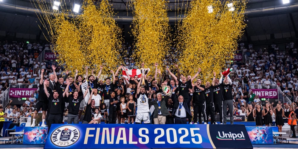 Boloņas "Virtus" triumfē Itālijas līgā pirmo reizi kopš 2021. gada.