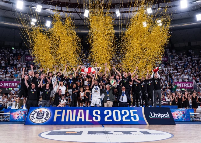 Boloņas "Virtus", ar ko līgums spēkā vēl Andrejam Gražulim, kļūst par Itālijas līgas čempioni