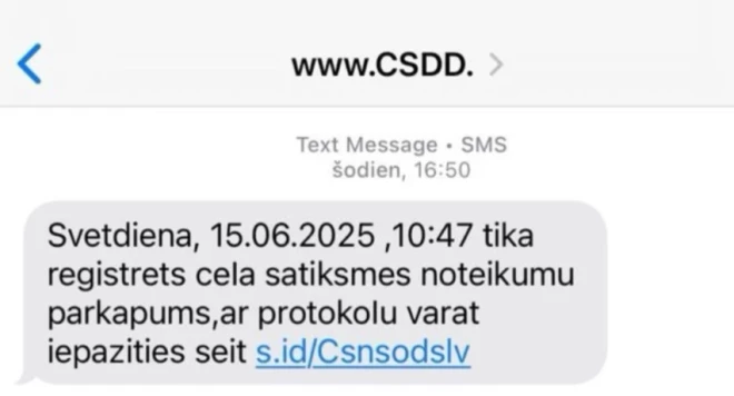 Īziņā iekļautā saite neved uz oficiālo CSDD tīmekļa vietni