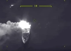 VIDEO: ukraiņi iznīcina krievu iebrucēju kuteri ar desantniekiem