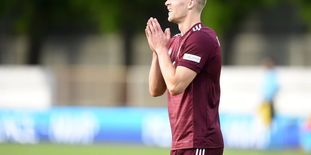 Latvijas futbola izlases uzbrucējs Vladislavs Gutkovskis.