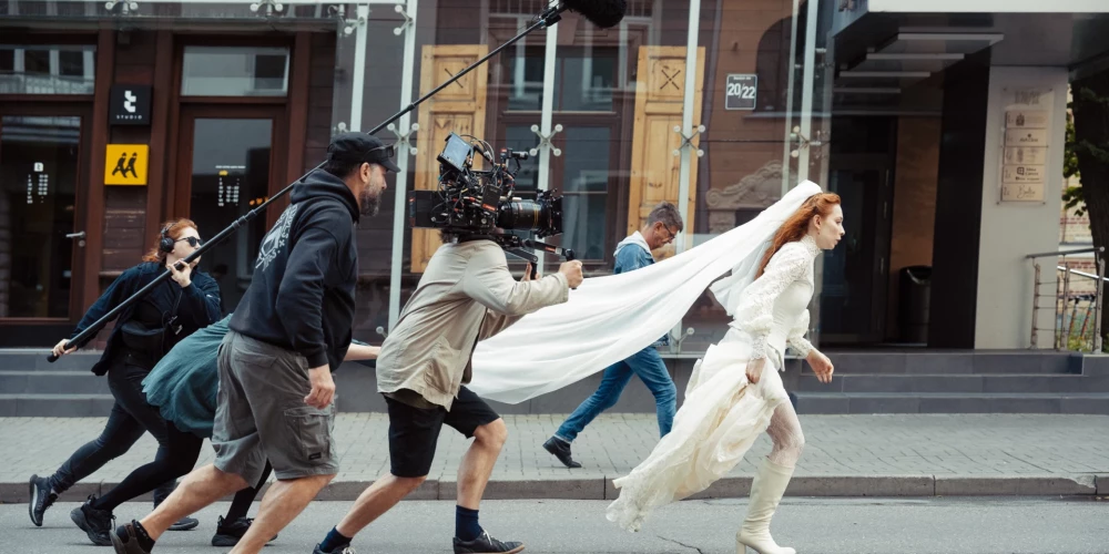 Martas Elīnas Martinsones mūzikla "Līgava" filmēšana.
