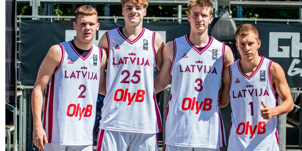 Latvijas U-21 izlases 3x3 basketbolisti.