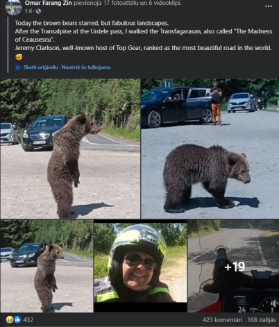 Bojā gājušā itāļa foto piedzīvojumi, kas publicēti dienu pirms traģēdijas (ekrānuzņēmums no "Facebook")