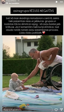 Ekrānuzņēmums no Līvas Podnieces "Instagram"