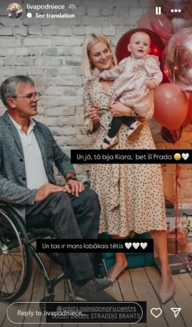 Ekrānuzņēmums no Līvas Podnieces "Instagram"