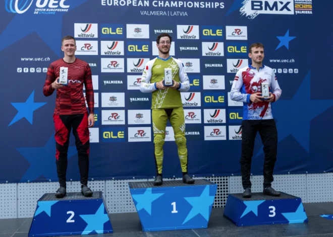 Latvijas sportistiem trīs godalgas Valmierā notiekošā Eiropas BMX čempionāta pirmajā dienā