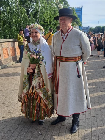 Дайга Миериня с мужем.
