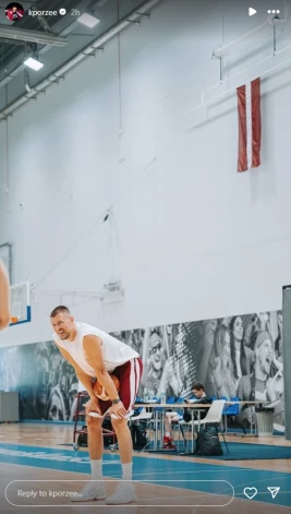 Kristaps Porziņģis gatavojas Eiropas čempionātam (ekrānuzņēmums no "Instagram")