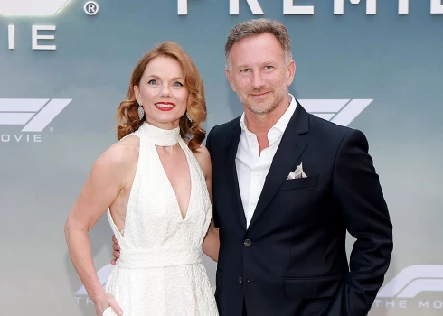 Džerija Halivela un Kristianas Horners filmas “F1” pirmizrādes vakarā Ņujorkā šā gada 16. jūnijā.