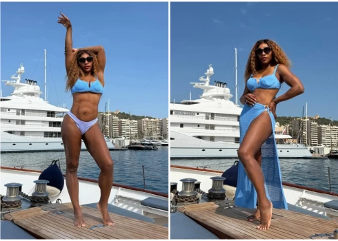 Serēna Viljamsa atpūtā uz jahtas.