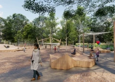 Jēkabpilī padomju “okupekļa” vietā top moderns parks. FOTO 
