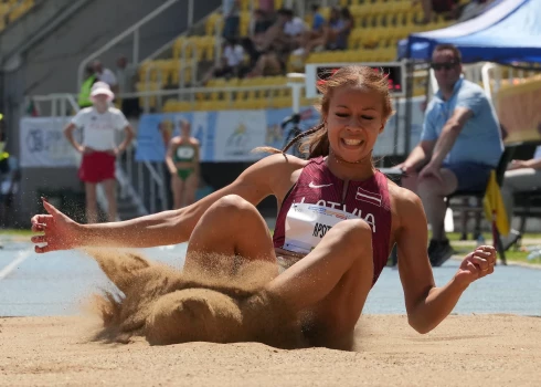 Latvijas vieglatlēte Brenda Džiliana Apsīte Eiropas Jauniešu Olimpiskā festivāla ''EYOF 2025'' vieglatlētikas sacensībās Skopjē, Ziemeļmaķedonijā.