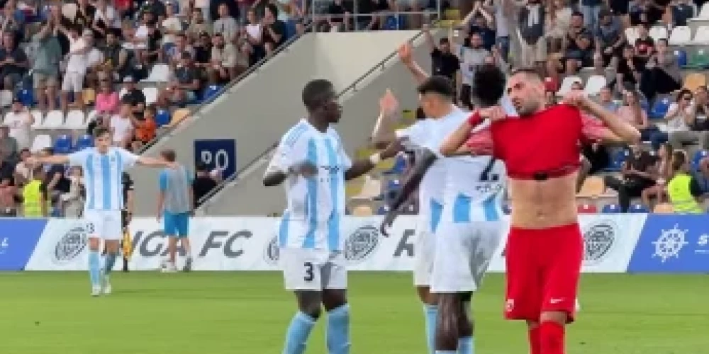 "Riga" futbolisti mērojas spēkiem ar gruzīnu "Dila" (ekrānuzņēmums no video)