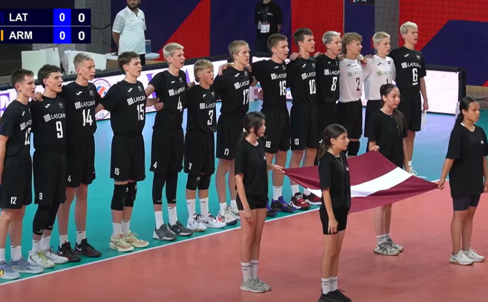 Latvijas U-16 volejbolisti EČ finālturnīrā sakauj Armēnijas vienaudžus