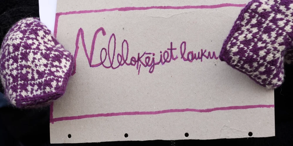 Pie Saeimas nama notiek Jaunās konservatīvās partijas rīkots pikets pret mazo lauku skolu slēgšanu.