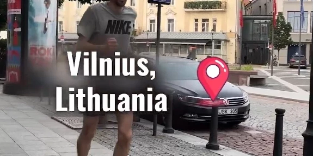 Sjarhejs Cihanousks Viļņā (ekrānuzņēmums no "X")