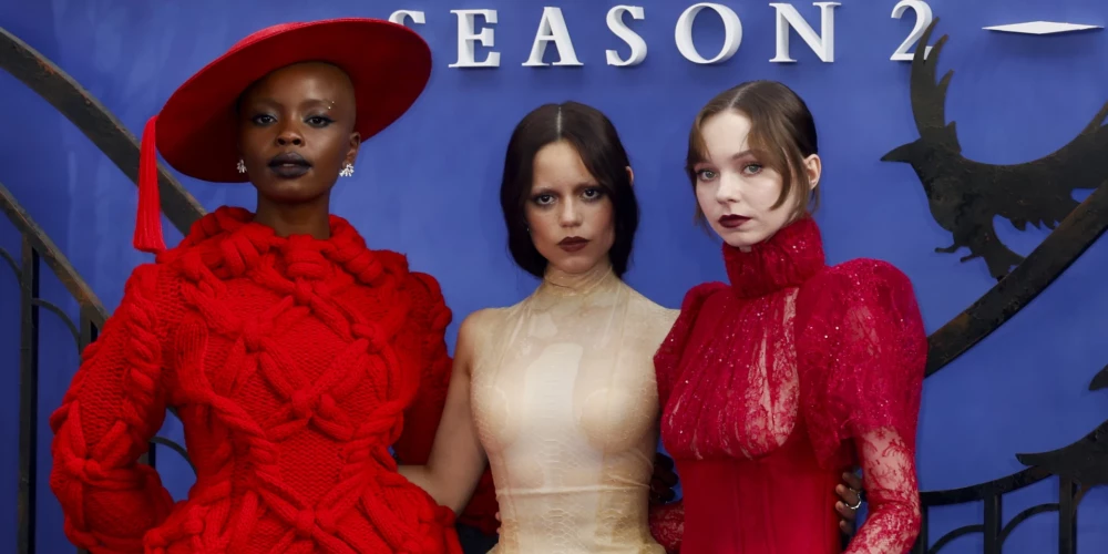 July 30, 2025, London, United Kingdom: Joy Sunday, Jenna Ortega and Emma Myers attend the Wednesday Season 2 Part 1 Global Premiere at the Central Hall. (Credit Image: © Cat Morley/SOPA Images via ZUMA Press Wire)