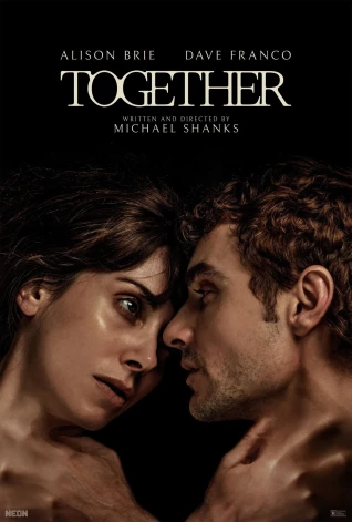 Reklāmas plakāts filma “Together”, kur galvenās lomas atveido Deivs Franko un viņa sieva Alisona Brī. 