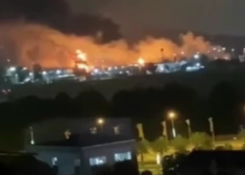 Soču ainava pēc dronu trieciena (ekrānuzņēmums no video)