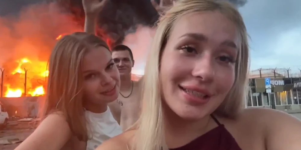 Kamēr Sočos deg, jauniešiem ir jautri (ekrānuzņēmums no video)