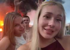 VIDEO: krievu jaunieši uzjautrinās uz Sočos degošās naftas bāzes fona