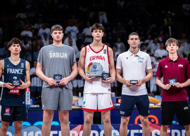 Spānija pēdējās sekundēs izrauj titulu U-18 Eiropas čempionātā, Valdi Valteru iekļauj simboliskajā izlasē