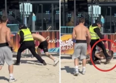 VIDEO: festivālā "Summer Sound" apsargs iesit apmeklētājam ar kāju pa seju