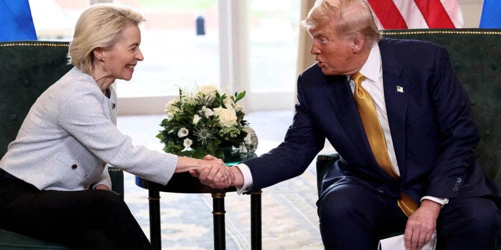 EK priekšsēdētāja Urzula fon der Leiena 27.jūlijā panāca vienošanos ar ASV prezidentu Donaldu Trampu.