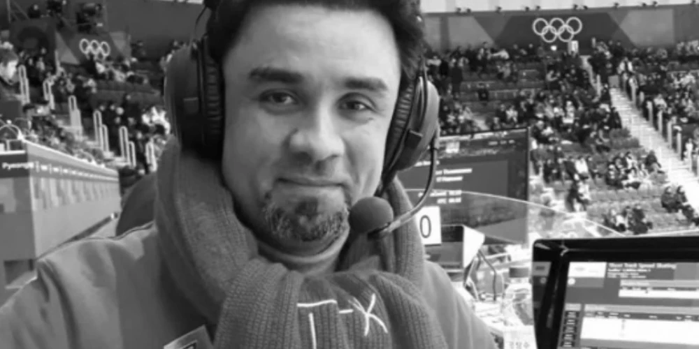 Aleksandrs Grišins Pjončhanas olimpiskajās spēlēs, kad Krievija vēl nebija patriekta no starptautiskās sporta aprites (ekrānuzņēmums no "X")