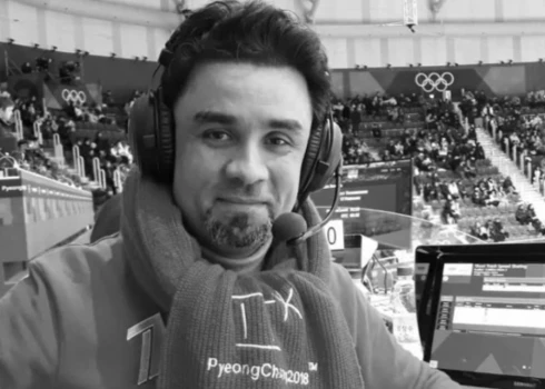 Aleksandrs Grišins Pjončhanas olimpiskajās spēlēs, kad Krievija vēl nebija patriekta no starptautiskās sporta aprites (ekrānuzņēmums no "X")