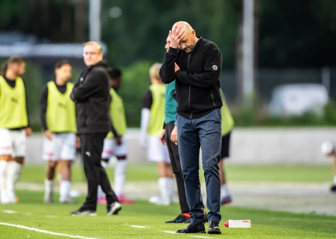 "Pirmais puslaiks bija šausmīgs!" RFS galvenajam trenerim kauns par spēles pirmo daļu pret Somijas čempioni